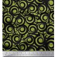 thumbnail image 1 of Soimoi Green Rayon Fabric Scroll Abstract Printed Fabric 1 Yard 42 Inch Wide, 1 of 3