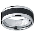 thumbnail image 3 of 8MM Men's Tungsten Carbide Ring Wedding Band W/ Carbon Fiber Inaly size 7, 3 of 5