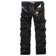 thumbnail image 1 of RXIRUCGD Men's Solid Color Multi-pocket Washed Cargo Pants Outdoor Casual Pants, Black, Size: S, 1 of 2
