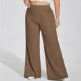 thumbnail image 4 of Timegard Plus Size Pants for Women High Waist Ruched Loose Comfy Lounge Pants Wide Leg Workout Trousers, 4 of 6