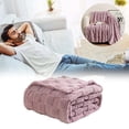 thumbnail image 1 of Couverture Douce et Épaisse en Molleton Polyester pour le Lit et le Canapé, Idéale pour une Sieste Confortable. Design à Rayures pour son, Violet, JKODE, 1 of 9