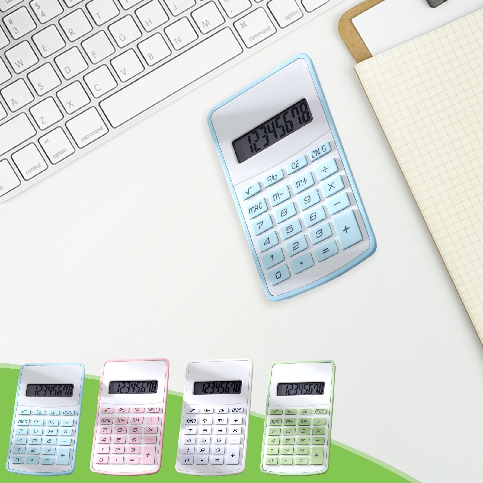 TTJ Basic Calculator Calculator Standard Calculator 8 Digit with Large Display Round Button Candy Color Calculator Portable for Office Home