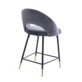 thumbnail image 2 of Plata Décor Velvet Stool with Black Metal legs, 2 of 3