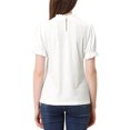 thumbnail image 3 of INSPIRE CHIC Chemise à Col Volanté pour Femmes Manches Courtes Hauts en Velours Blouse TP Blanc, 3 of 6