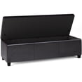 thumbnail image 3 of Simpli Home Avalon Banc de Rangement Contemporain en Similicuir de 54 Pouces Couleur Brun Tanner, 3 of 7