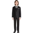 thumbnail image 1 of Boys'Formal Suit Set,with Suspenders,Double Vents,Adjustable Waist，Black,2T, 1 of 6