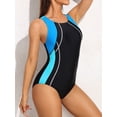 thumbnail image 3 of BeautyIn Women's One Piece Swimsuits Wide Shoulders Bathing Suit Color Blocked, 3 of 6