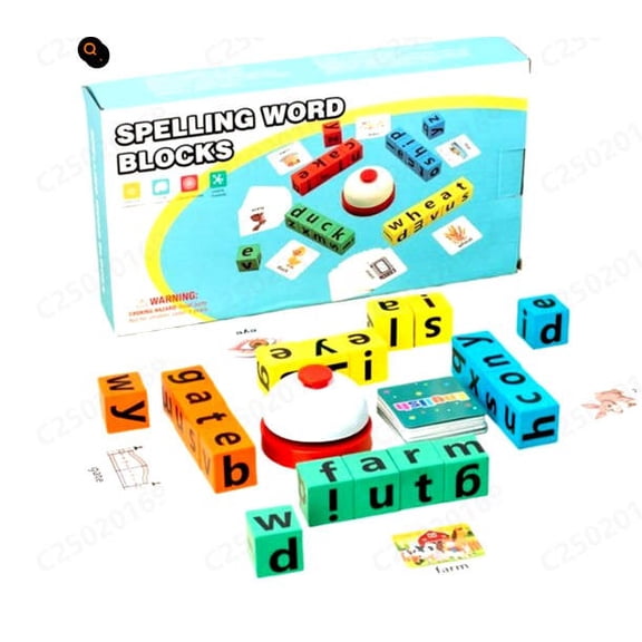 Ensemble de dés de Lettres, Jeu de Construction de Mots avec Minuterie, Comprend 60 Cubes aux Bords Arrondis, Orthographe, Vocabulaire et Stratégie pour Soirées de Jeux en Famille, Salles de Classe, Voyage