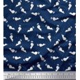 thumbnail image 1 of Soimoi polyester Crepe Fabric Floral & Cat Animal Printed Fabric 1 Yard 42 Inch Wide, 1 of 3