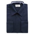 thumbnail image 1 of BERLIONI MEN'S CONVERTIBLE CUFF SOLID DRESS SHIRT-NAVY-4XL sleeve 36/37, 1 of 1
