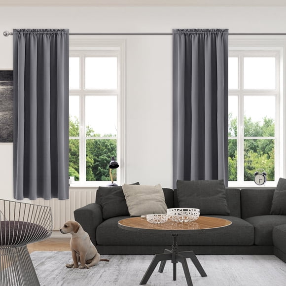 Blackout Curtains for Bedroom, Thermal Insulated Energy Saving Window Curtains with Noise Reduction, Darkening Room Divider Panels for Home Theater Nursery Office, Gray