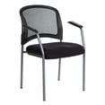 thumbnail image 1 of Pemberly Row Black Mesh Back with Padded Fabric Seat Visitor's Chair with Arms, 1 of 5