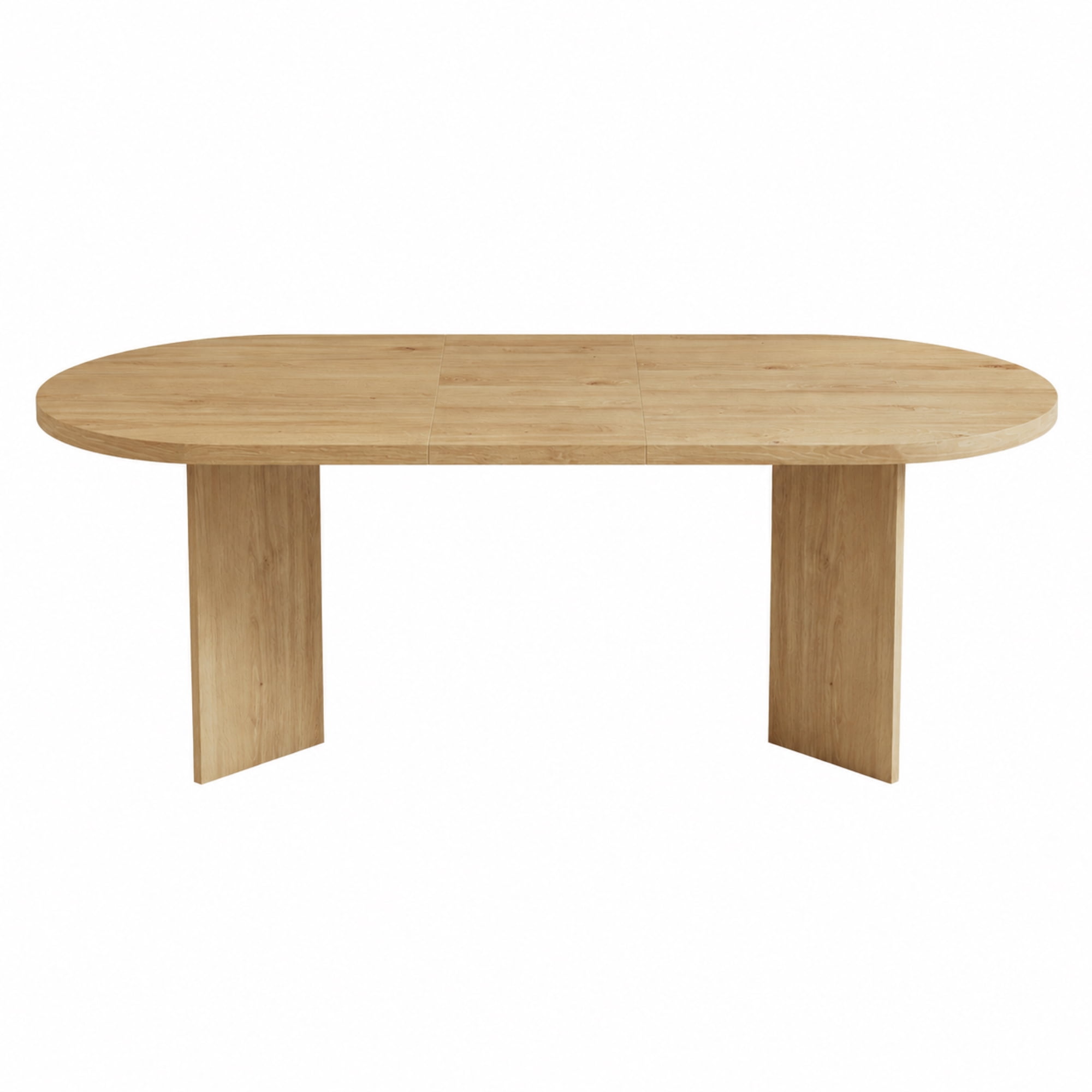 Noble House 79" Large Oval Dining Table for 6-8,Wood Grain Finish with Double Pedestal Base,Contemporary Dining Room Table,Oak