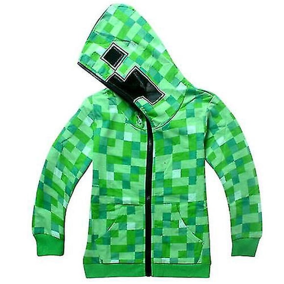 Uk Minecraft Creeper Kids Boys Youth Hoodie Zip Coat Sweater Jacket Tops Gift_b
