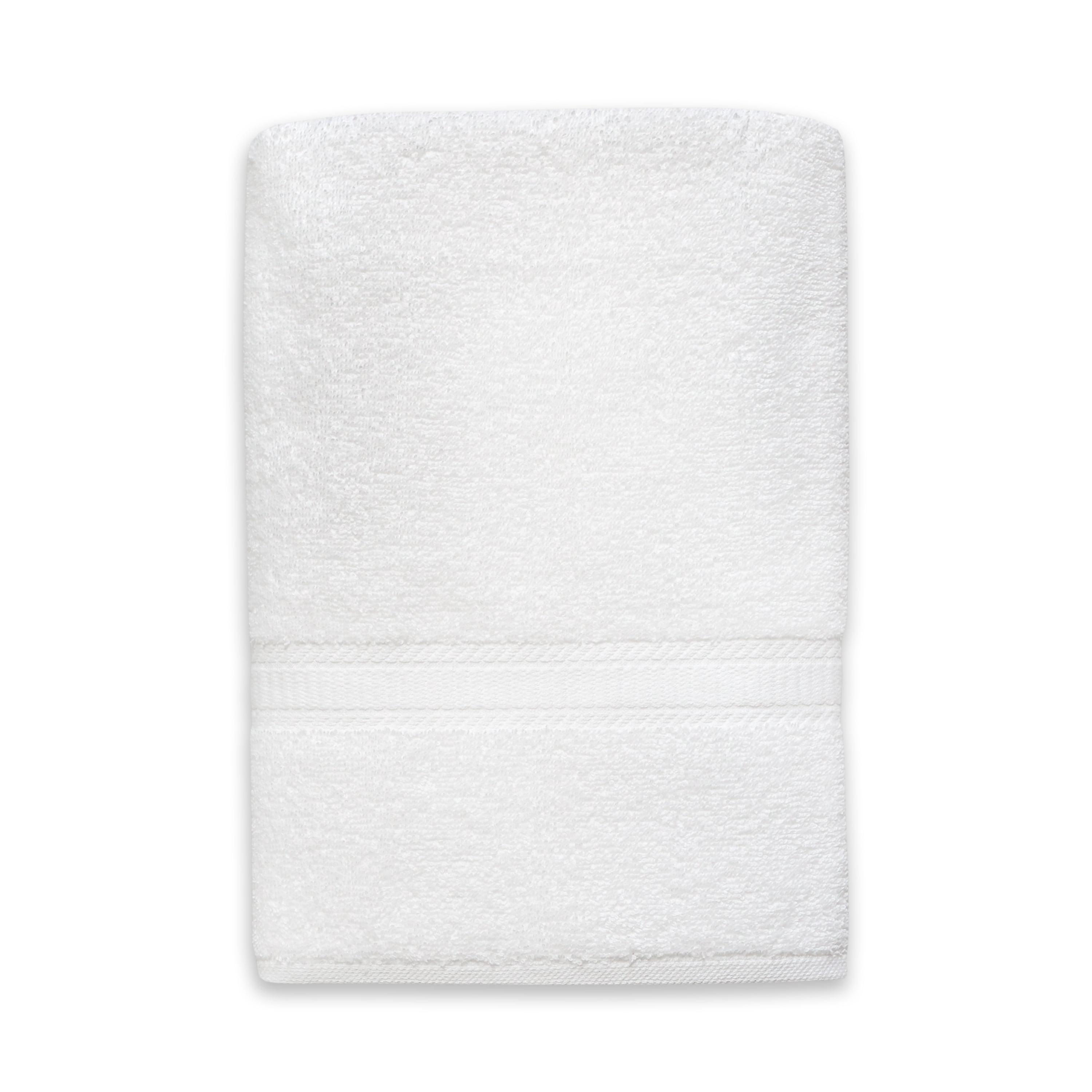 Serviette de bain unie Mainstays Basics, douce et résistante, 100 % coton, blanche