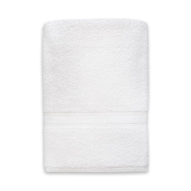 Mainstays Basics Solid Bath Towel, Soft & Durable, 100% Cotton, White