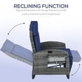 thumbnail image 4 of Outsunny Fauteuil Inclinable d'Extérieur avec Dossier Réglable, Coussin, Bleu, 4 of 10