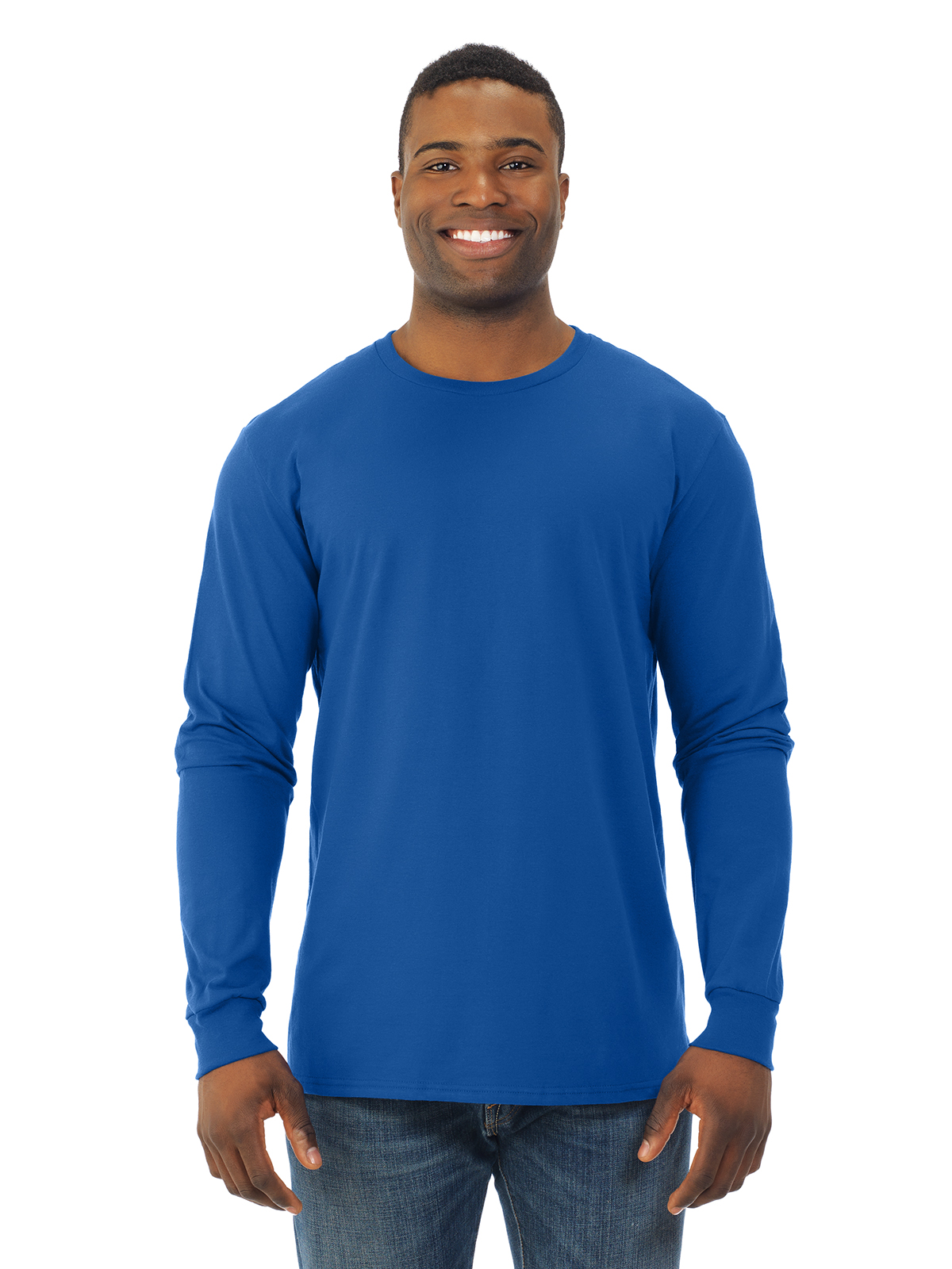 Fruit Of The Loom T-Shirt à Manches Longues Sofspun pour Hommes, 3TG, Royal