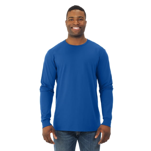 Fruit Of The Loom T-Shirt à Manches Longues Sofspun pour Hommes, 3TG, Royal
