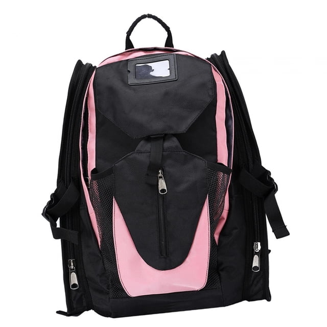 Roller Skate Backpack, Ice Skate Carrier, Shoe Bag, Inline Skating Bag for Speed Pink Large