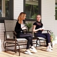 thumbnail image 2 of Outsunny Banc à Bascule d'Extérieur avec Table Chaise à Glissière pour 2 Couleur Lin, 2 of 10