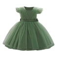 thumbnail image 1 of Toddler Mesh Tutu Dresses Ruffle Sleeve Multi-layer Tulle Flower Wedding Birthday Summer Baby Girls Dress 6M-3Y, 1 of 9