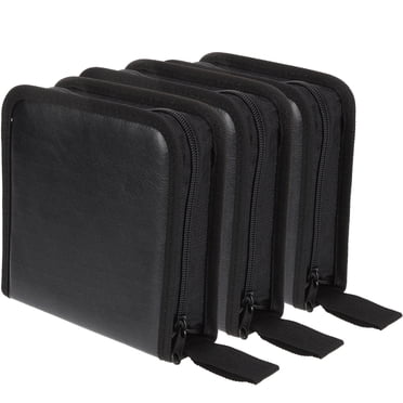 3Pcs CD Cases DVD Case Portable Zipper CD Case Holder 40 Disc Wallet Bag