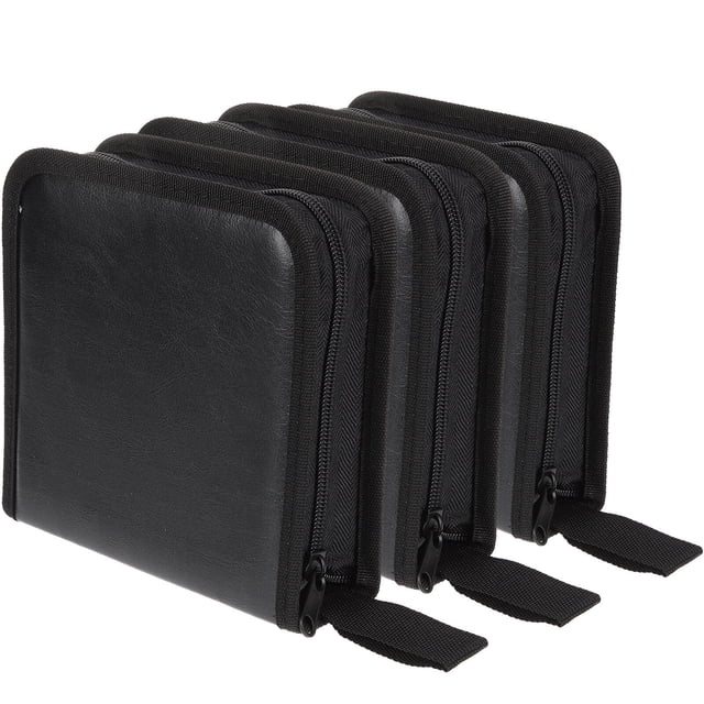 3Pcs CD Cases DVD Case Portable Zipper CD Case Holder 40 Disc Wallet Bag