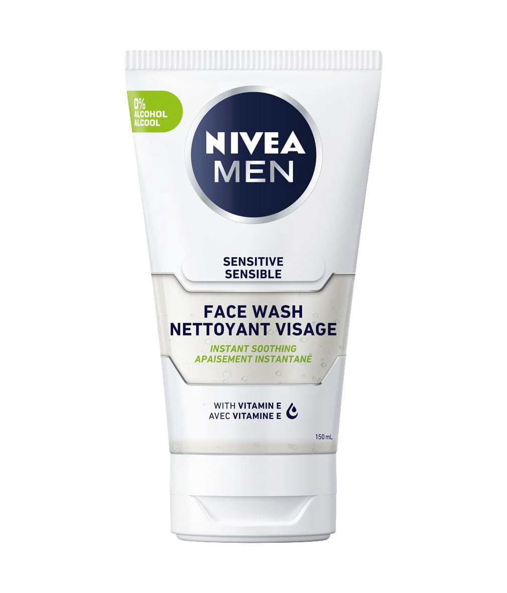 NIVEA MEN Nettoyant Visage pour Peau Sensible, Nettoyant Doux Sans Savon Sans Alcool Desséchant, 150 ml