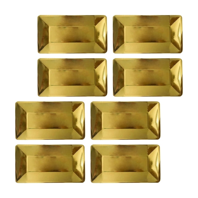 GUOOL 8 Pieces Disposable Plates Durable Party Paper Plates for Cafe Dining Baking Gold