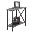 thumbnail image 3 of Tucson Wedge End Table in Weathered Gray Wood and Black Metal Frame, 3 of 5