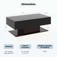 thumbnail image 3 of Costway LED Coffee Table with 2 Drawers 20-Color Dimmable LED Lights & Remote Control Black, 3 of 10