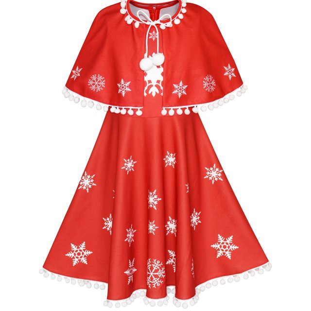 Robe Fille Cape Rouge Noël Nouvel An Fête 4 Ans