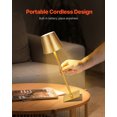 thumbnail image 3 of VEVOR Cordless Table Lamp 2-Pack 5200mAh Built-in Rechargeable Battery Desk Lamp Gold, 3 of 9
