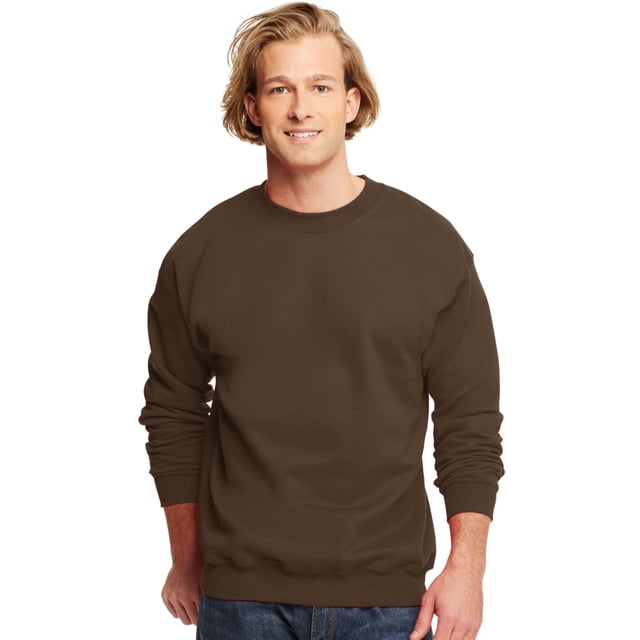Hanes Chandail à Col Rond pour Adulte en Coton Ultime, m, Chocolat Foncé