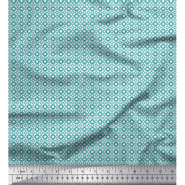 Soimoi Cotton Voile Fabric Geometric Small Fabric Prints by Yard 56 Inch Wide