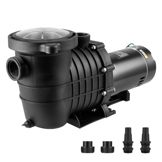 KFFKFF Above Ground Pool Pump, 1.5 HP, 100 GPM Single Speed Swimming Pool Pump, 110V/240V 3450 RPM 50.9 ft Max Head Pool Pump with Filter Basket