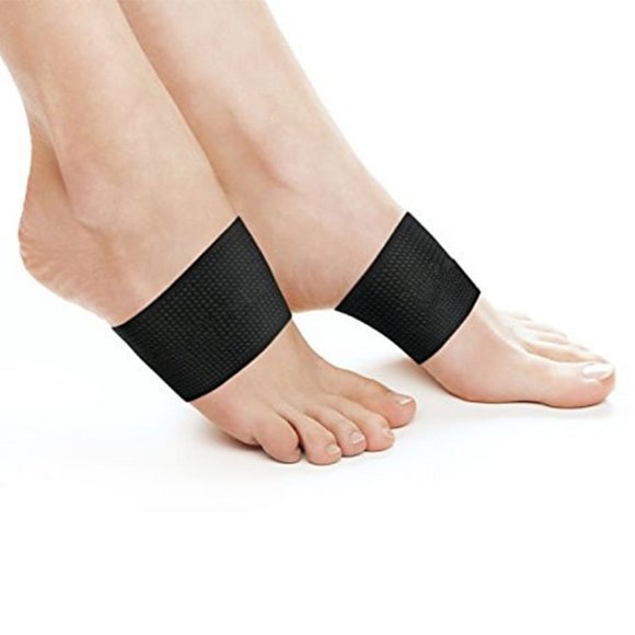 Copper Compression Copper Arch Support - Foot Care, Heel Spurs, Feet Pain Relief, Flat & Fallen Arches, High Arch, Flat Feet. (5 Pair Black - One Size Fits All)