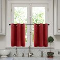 thumbnail image 1 of Innerwin Panneaux de Cantonnière Draperies Droit Thermique 2 Pcs Déco Demi-Fenêtre Rideau Occultant Courts Rideaux à Oeillets Imprimé Rouge 42 Pouces*54 Pouces à Oeillets, 1 of 1