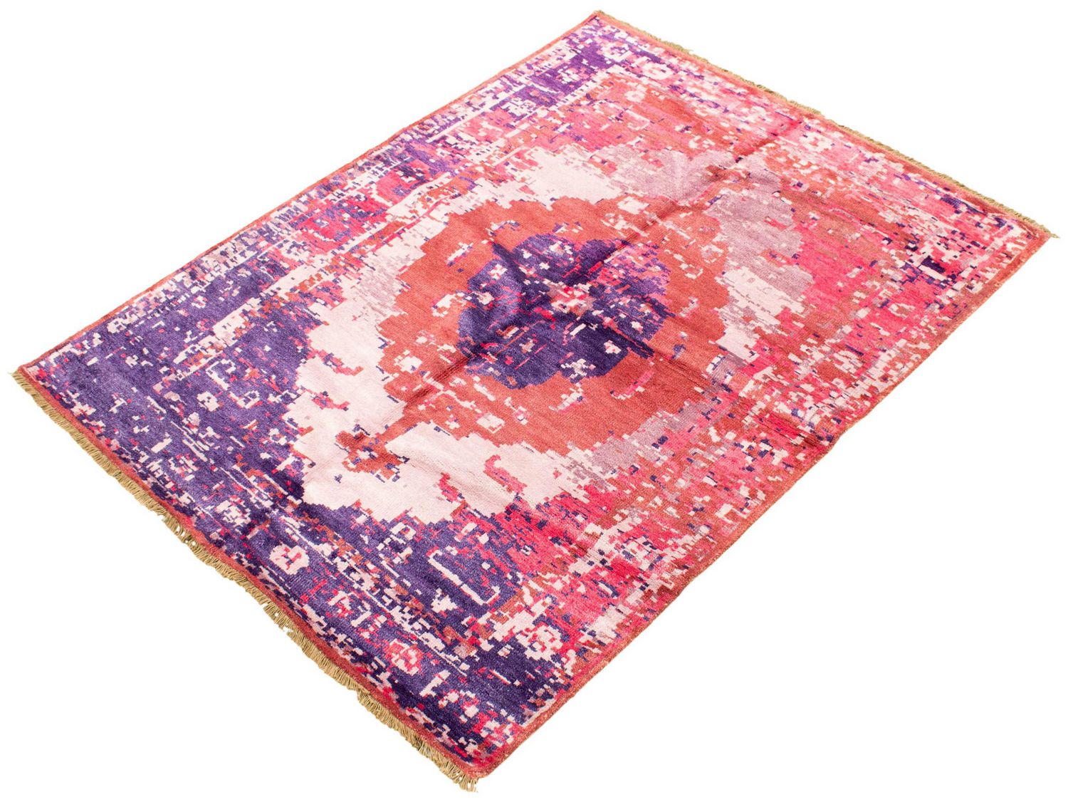 ECARPETGALLERY Tapis Noué à la Main pour Salon, Salle à Manger et Chambre à Coucher Style décontracté Collection Jules Oushak 5'9" x 7'10" en Brun