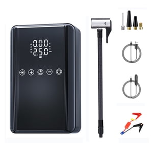 Black Car Jump Starter Power Pack With Air Compressor 150Psi 6000A Peak 12V Portable Battery Booster For Up To 5.0L Gas 3.0L Diesel Engines