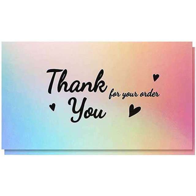 50Pcs Thank You Cards Small Business, Mini A variety of styles Thank You for Supporting Cards Notes Shopping Holographic Thanks Greeting Cards for Retail Store Owner Goods Customer 2x3.5 Inch