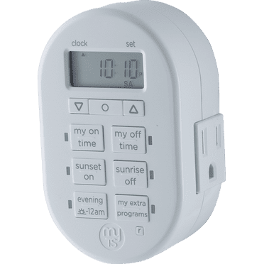 myTouchSmart , Blanc, Minuterie Numérique à Brancher, 7 Jours, 2 Prises au Sol, SunSmart, Configuration Simple, Idéal pour l'Intérieur, Lampes, Petits Électroménagers, Électronique et Éclairage Saisonnier, 35150