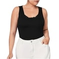 thumbnail image 1 of Yuyuzo Camisoles Grande Taille pour Femmes Sans Manches à Col Rond Sans Coutures Couleur Unie Couche de Base sous-Maillots, 1 of 7