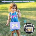 thumbnail image 4 of Case for iPad Mini 7 A17 Pro 2024/Mini 6 2021 8.3 Inch 7th/6th Gen with Butterfly Stand, Shockproof Protective Tablet Cover with Pencil Holder Shoulder Strap for Kids Girls, Beige Purple, 4 of 7