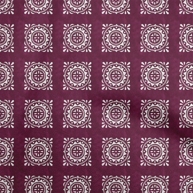 oneOone Cotton Silk Dark Magenta Fabric Block Craft Projects Decor Fabric Printed By The Yard 42 Inch Wide