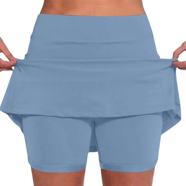 WEAIXIMIUNG Rallonge de Pantalon de Maternité Jupe-Short Taille Mi-Haute pour Femmes avec Poches / Jupe-Short Décontractée Active Deux Pièces