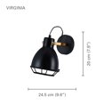 thumbnail image 2 of Xtricity Virginia Collection Indoor Wall Light Black And Gold Finish E26, 2 of 3