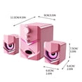 thumbnail image 2 of Pink Computer Speakers Desktop Usb Powered Stereo Sound System 3.5Mm Audio Aux Connection 5W Amplifier Portable Mini Home Pc Speakers Pink, 2 of 5