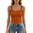thumbnail image 1 of Gyexs Womens Ribbed Tank Top Padded Workout Shirt Sleeveless Square Neck Crop Tanks Fitted Basic Cami Tops Orange One Size, 1 of 5